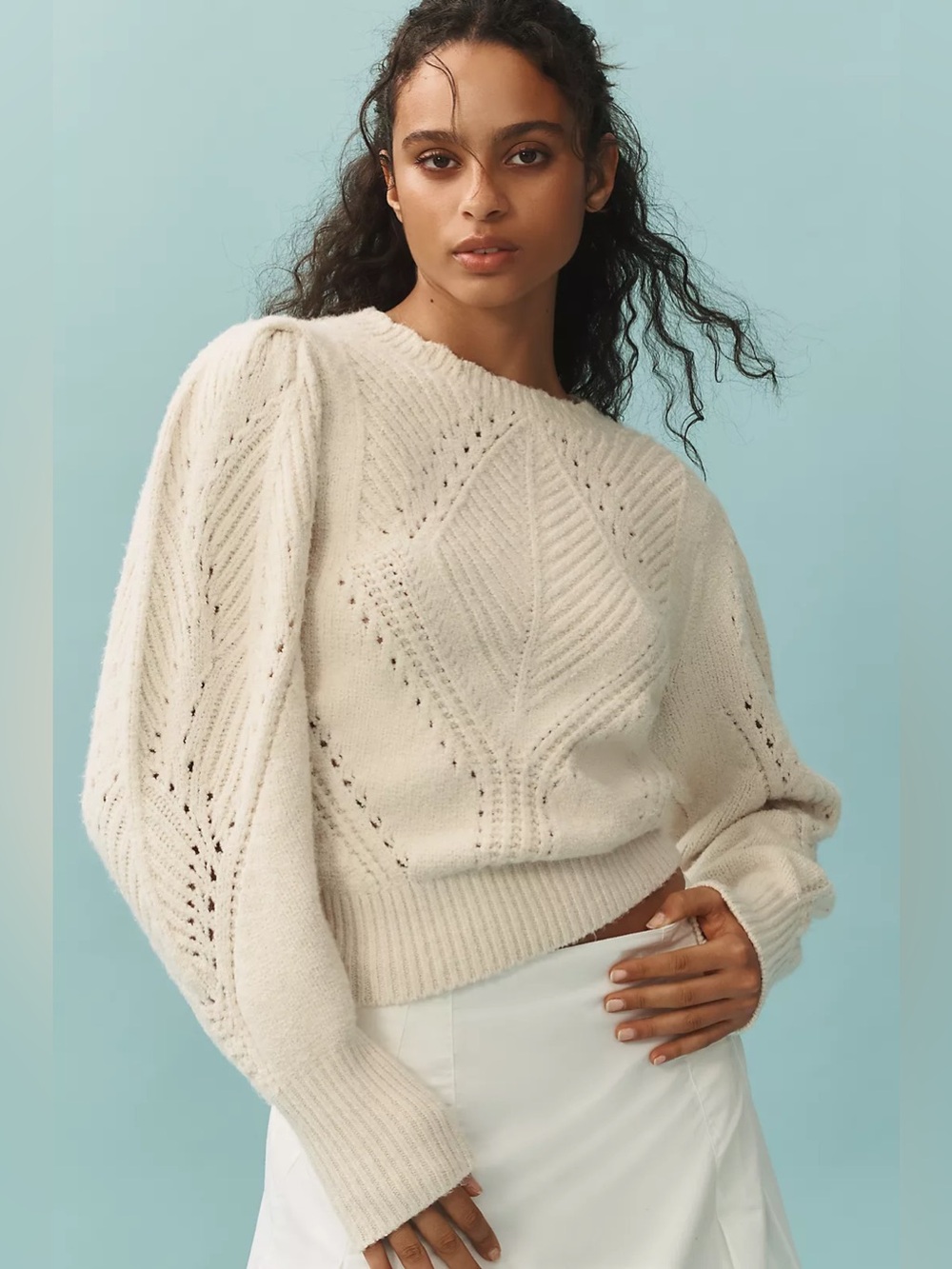 By Anthropologie Scalloped Collar Sweater